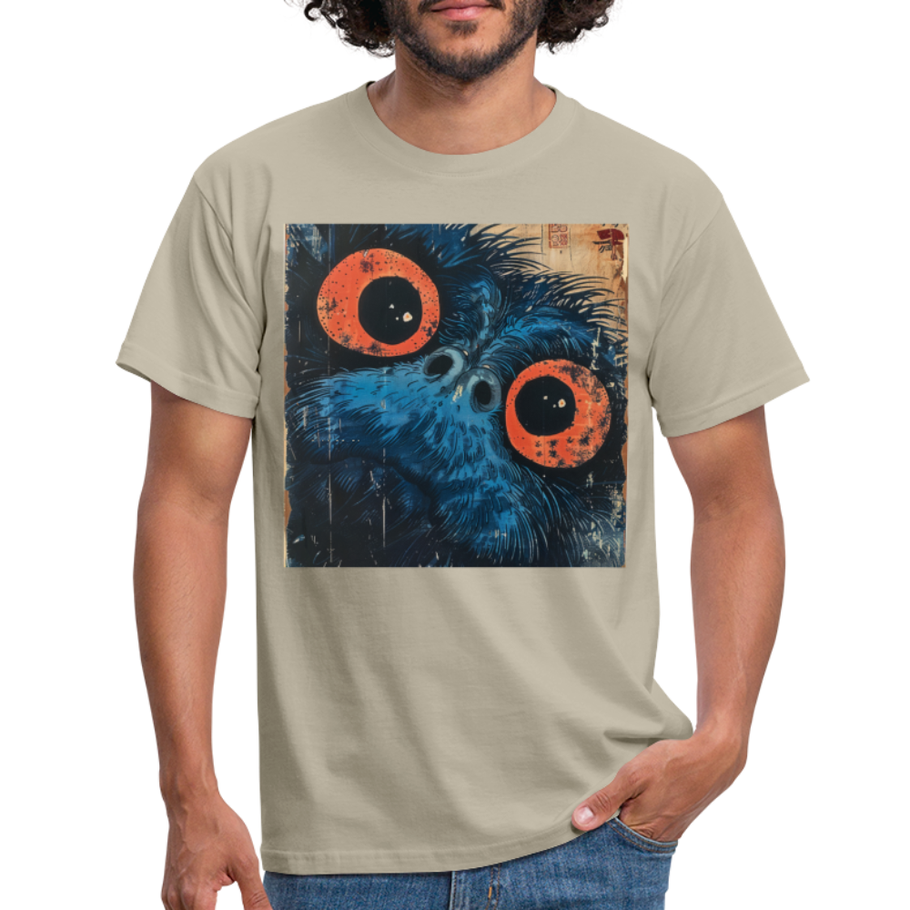 Den blå vännen, T-shirt herr - sandbeige