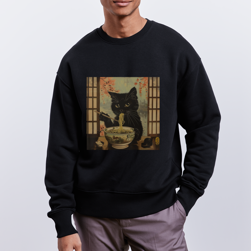 Ramenkatt, Ekologisk oversizetröja RADDER unisex från Stanley/Stella - svart