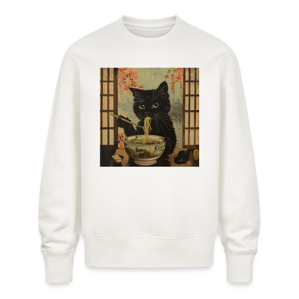Ramenkatt, Ekologisk oversizetröja RADDER unisex från Stanley/Stella - OFF WHITE