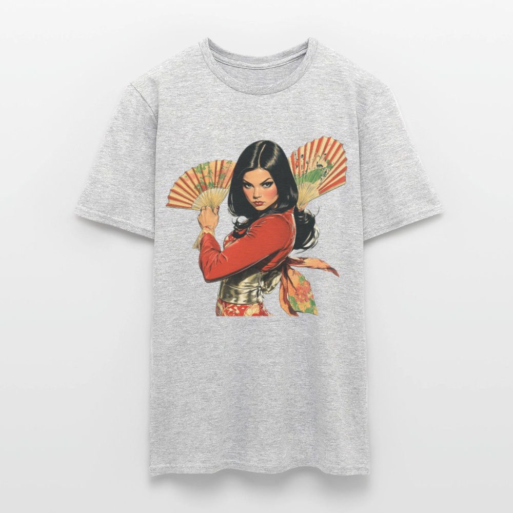Dansen med Solfjädrar: Vindens krigare, T-shirt herr - gråmelerad