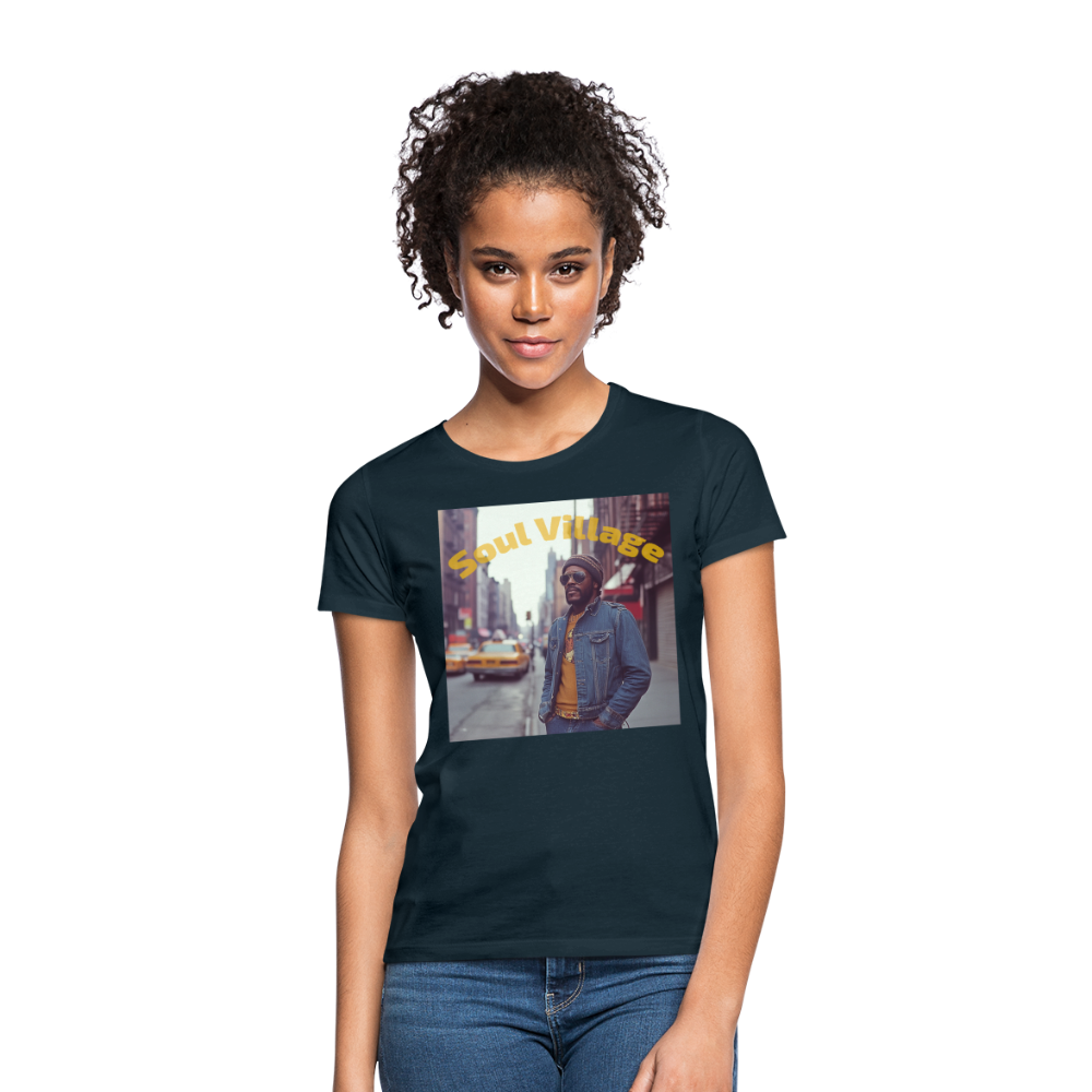 Soul Village, T-shirt dam - marinblå