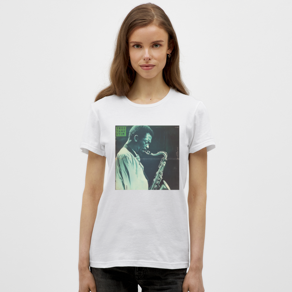 Gåtfull figur i jazzens underground, T-shirt dam - vit