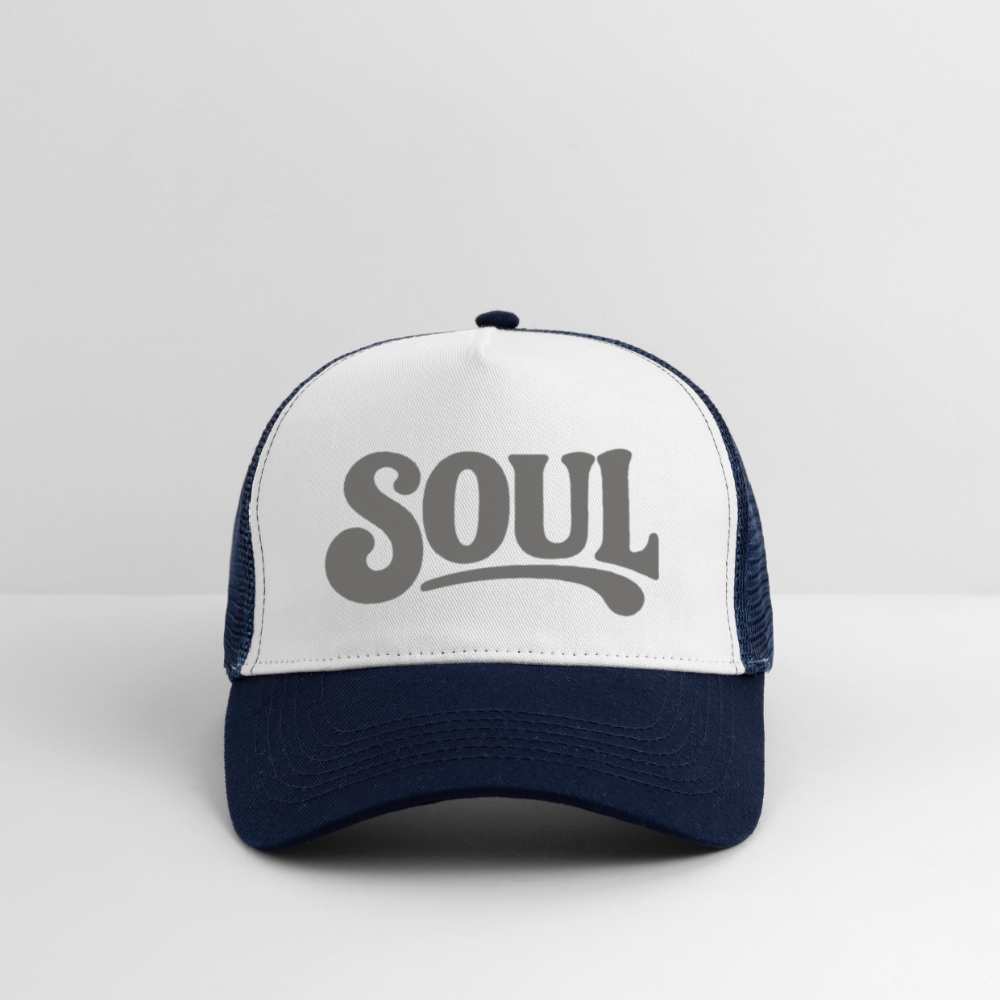 All About Soul, Trucker Cap - vit/marinblå