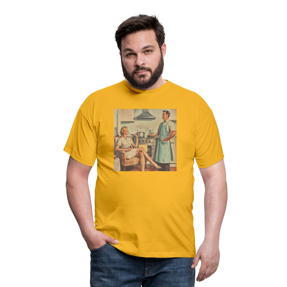 Äta bör man - annars dör man, T-shirt herr - gul