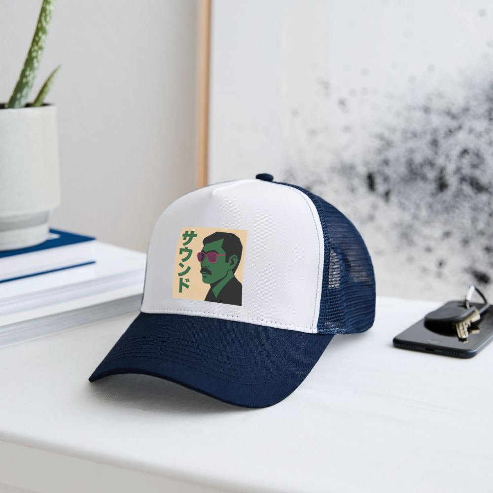 Nippon Sound, Trucker Cap - vit/marinblå