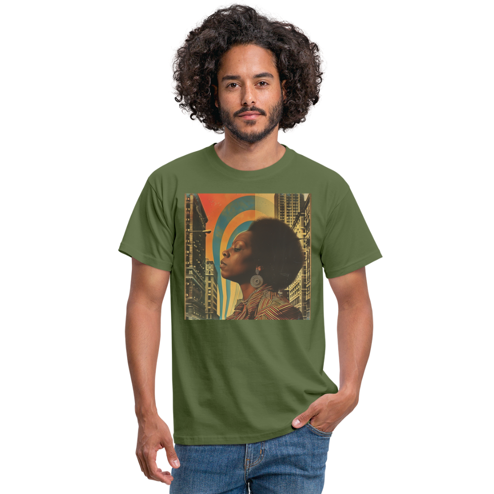 Jazz in the Moonlight, T-shirt herr - Militärgrön