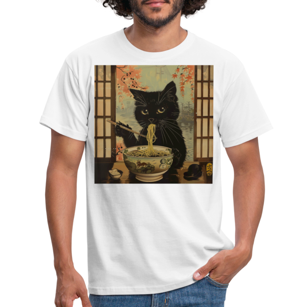 Ramenkatt, T-shirt herr - vit