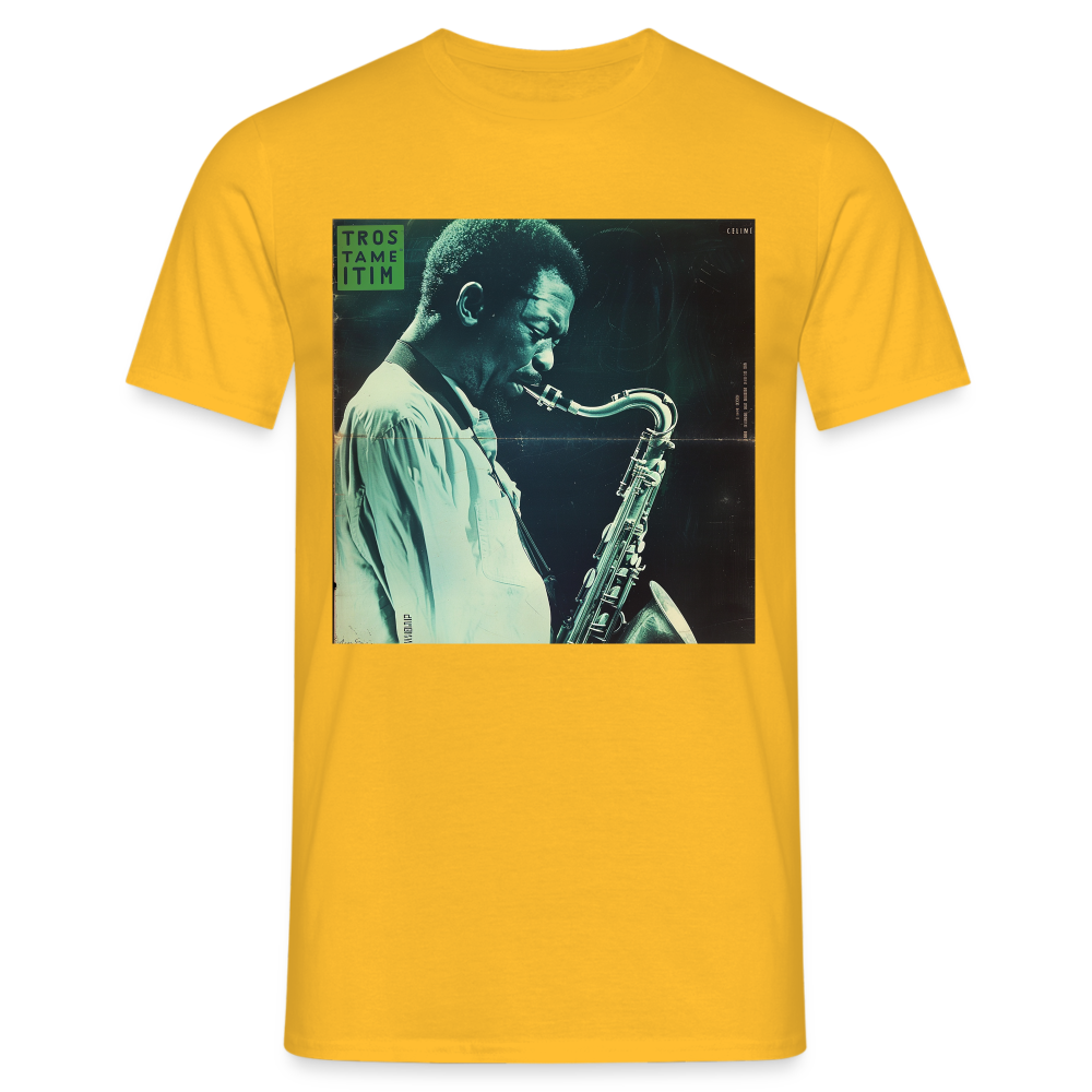 Gåtfull figur i jazzens underground, T-shirt herr - gul
