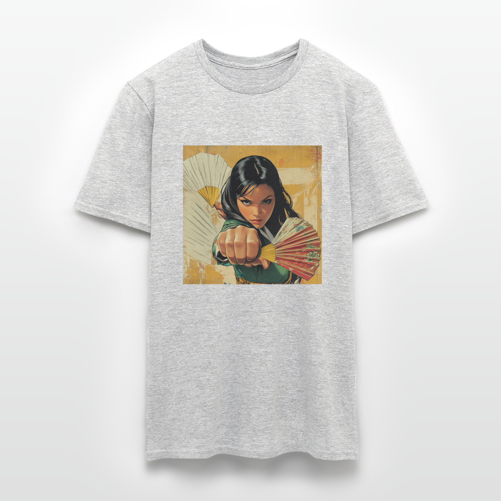 Blå Lotus, T-shirt herr - gråmelerad