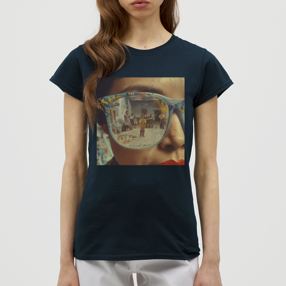 Reflektioner av Anderna, T-shirt dam - marinblå