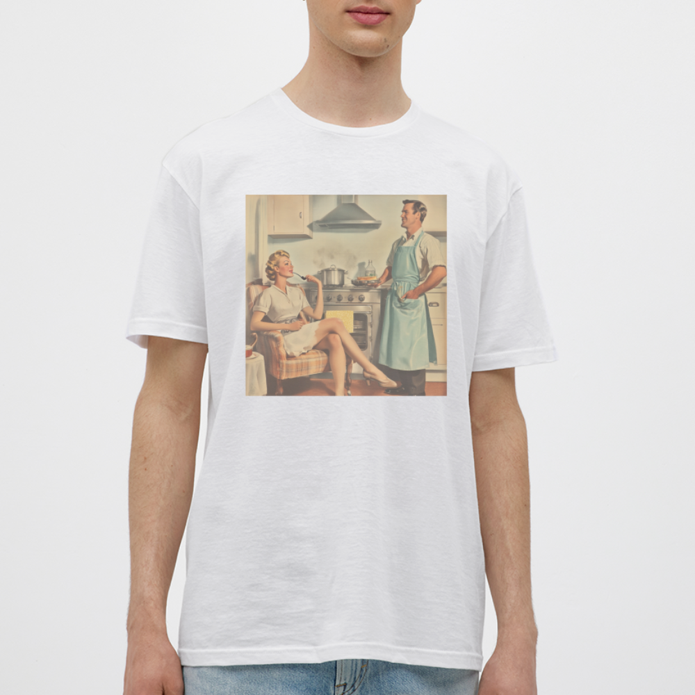 Äta bör man - annars dör man, T-shirt herr - vit
