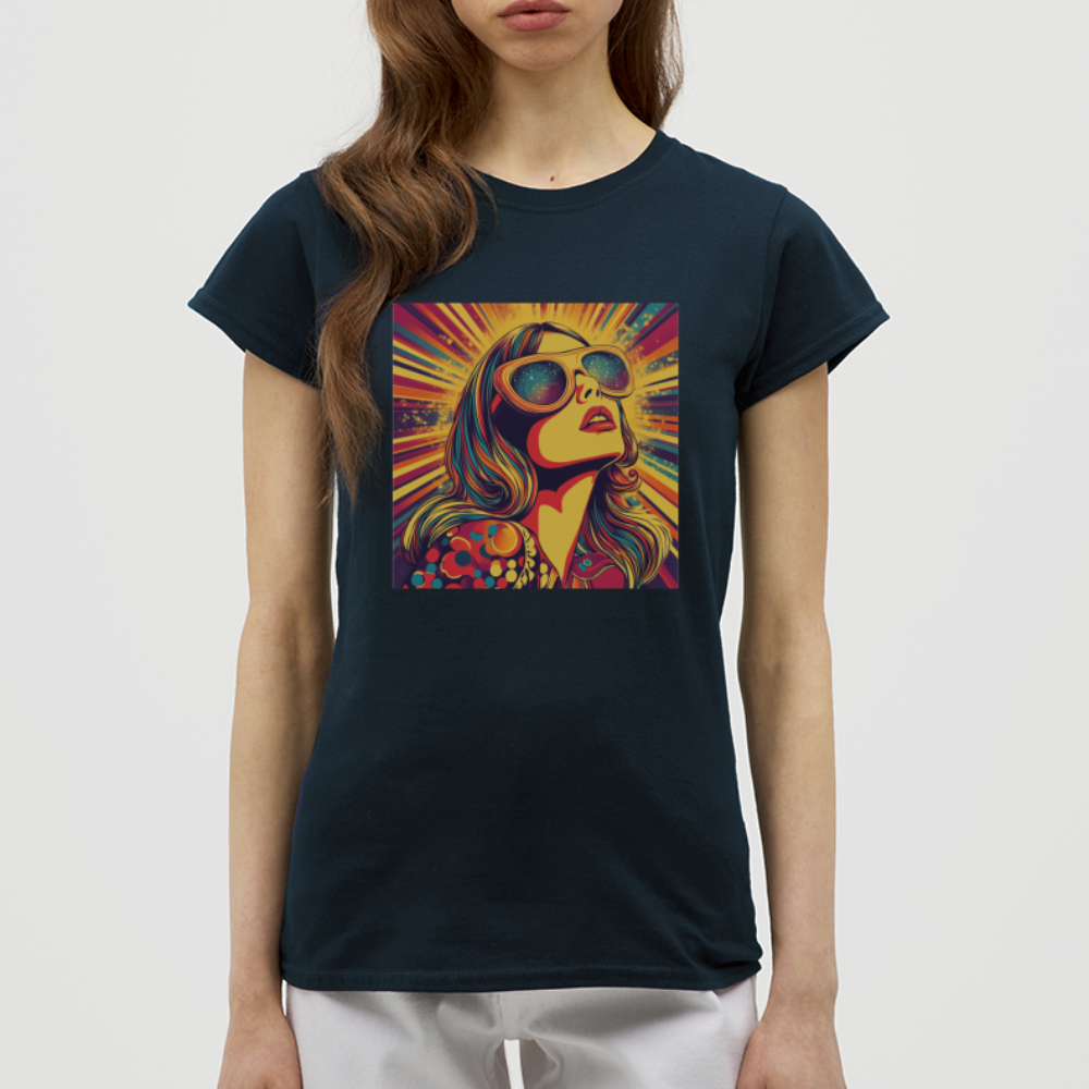 Disco Fever, T-shirt dam - marinblå