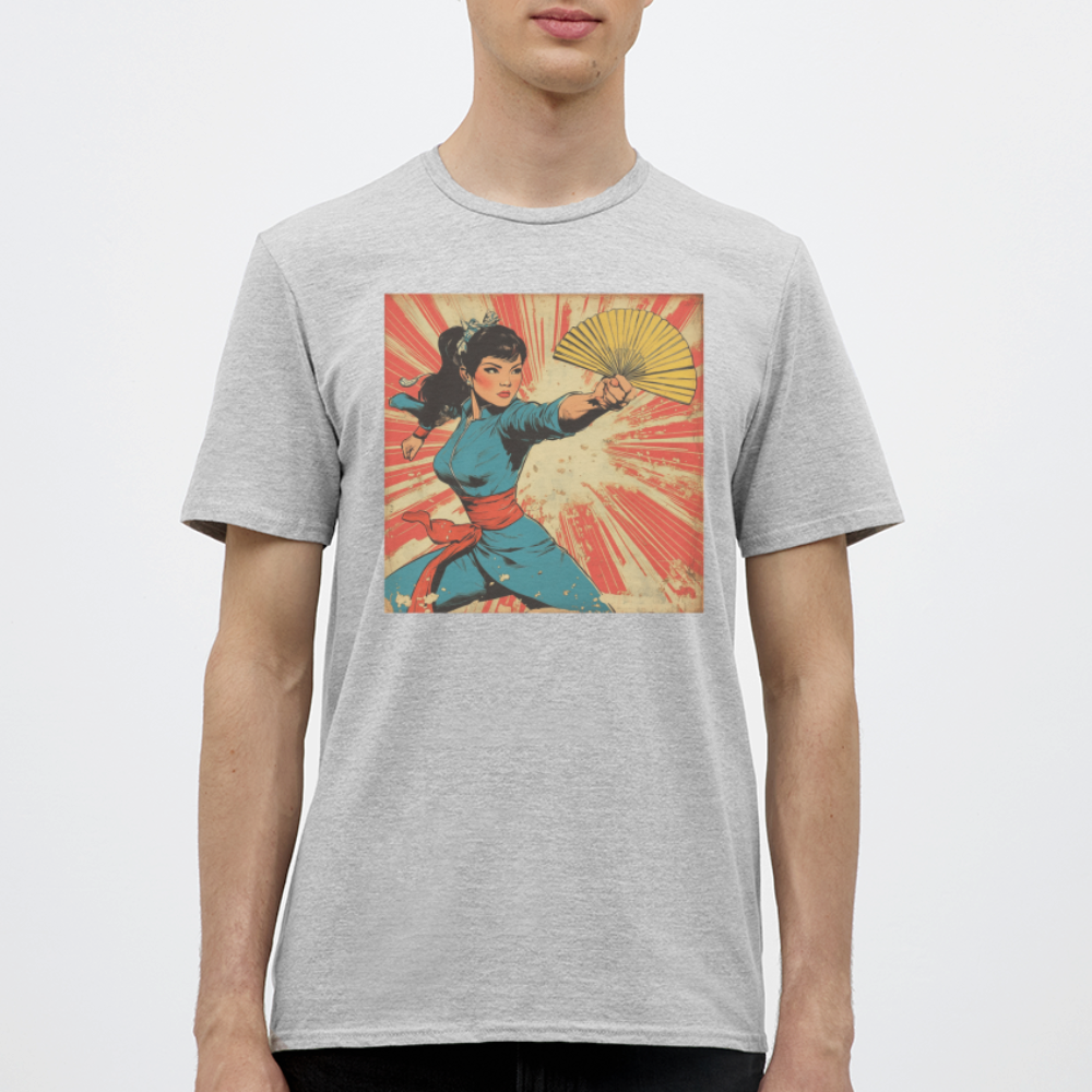 Solfjädern, T-shirt herr - gråmelerad