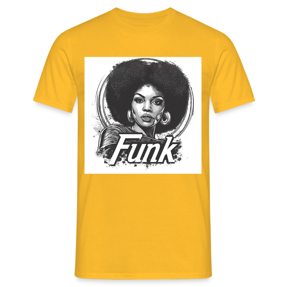 Funk Queen: Power in Motion, T-shirt herr - gul