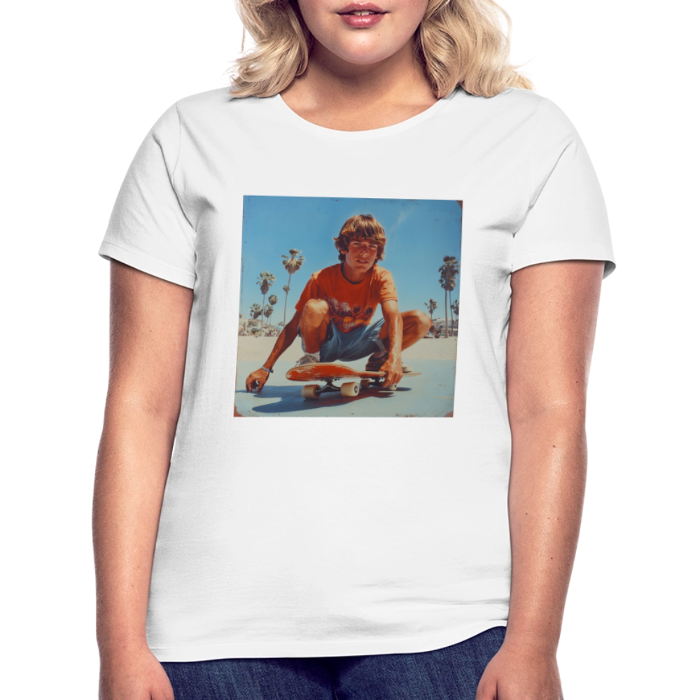 Sunset Vibes, 70s Style, T-shirt dam - vit