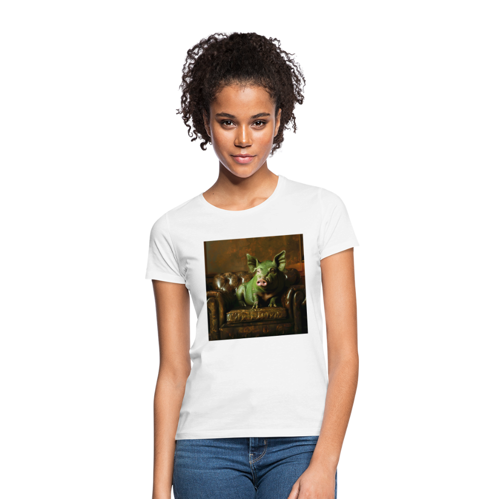 Grön Elegans, T-shirt dam - vit