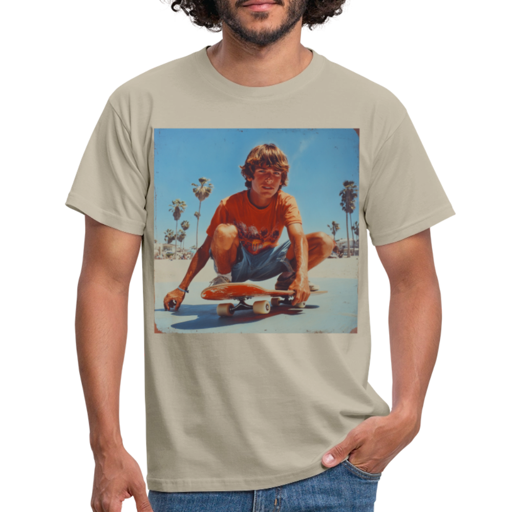 Sunset Vibes, 70s Style, T-shirt herr - sandbeige