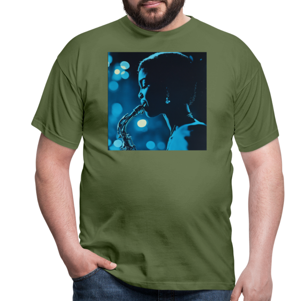 Blå toner i skymningen, T-shirt herr - Militärgrön