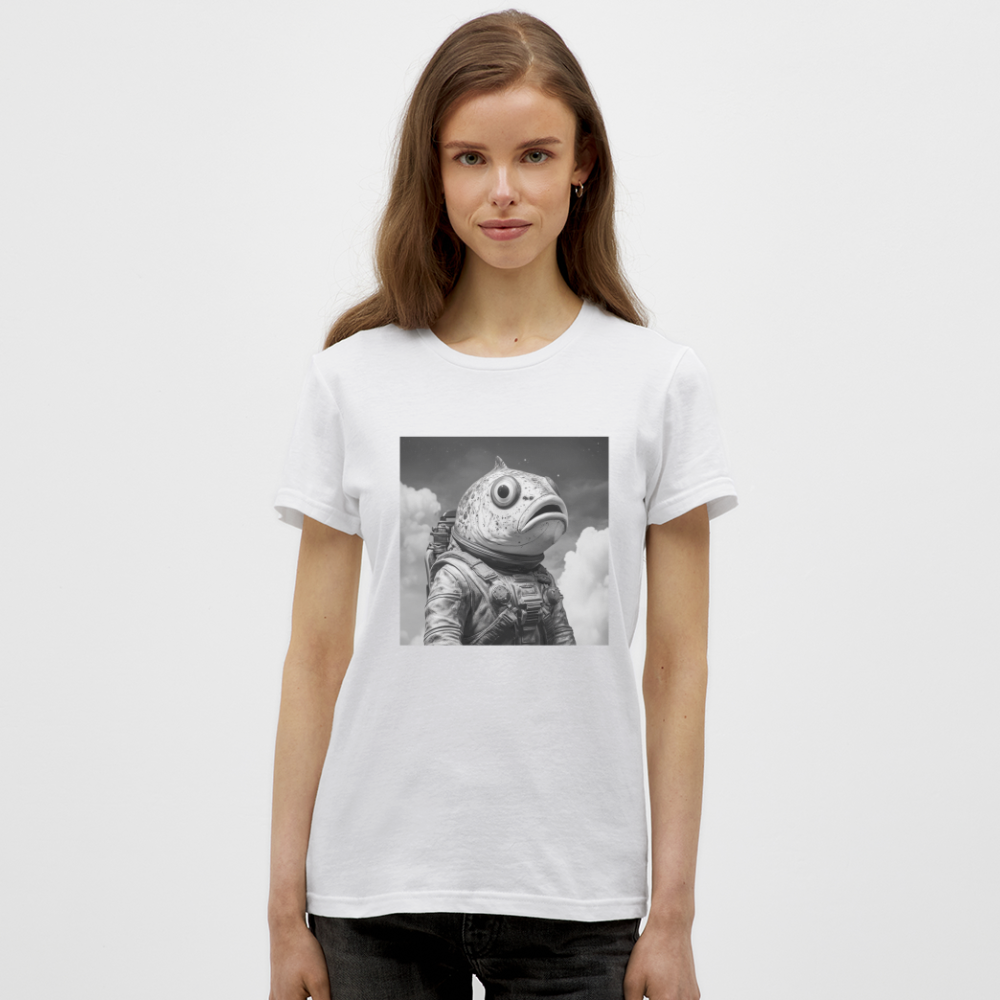 En ensam simtur i universum, T-shirt dam - vit