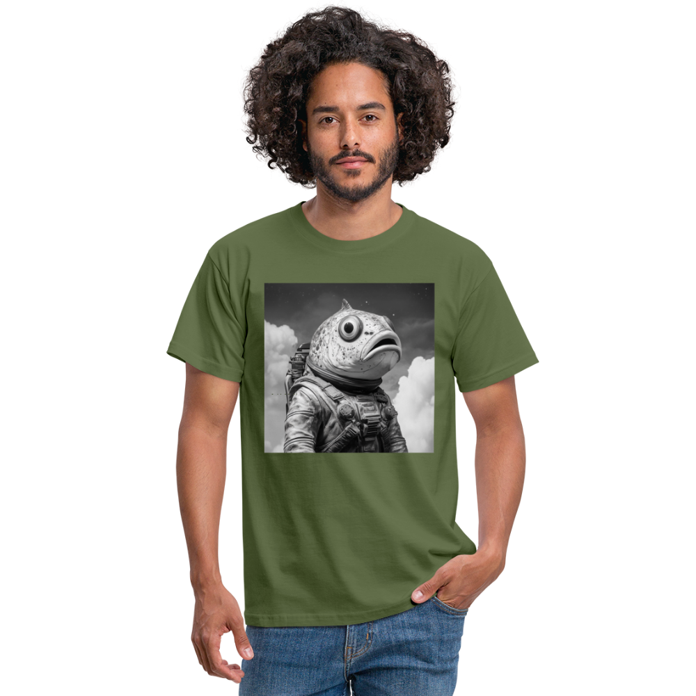 En ensam simtur i universum, T-shirt herr - Militärgrön