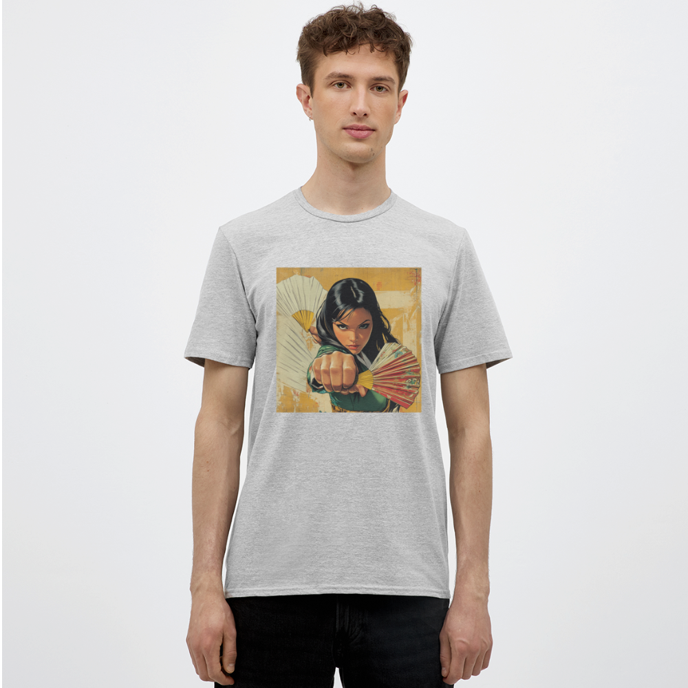 Blå Lotus, T-shirt herr - gråmelerad