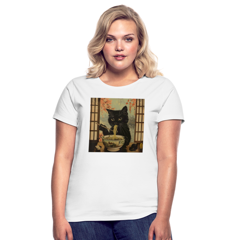 Ramenkatt, T-shirt dam - vit