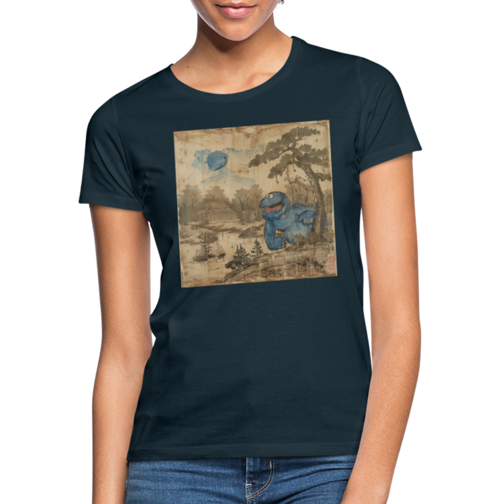 Uramiko vid floden, T-shirt dam - marinblå