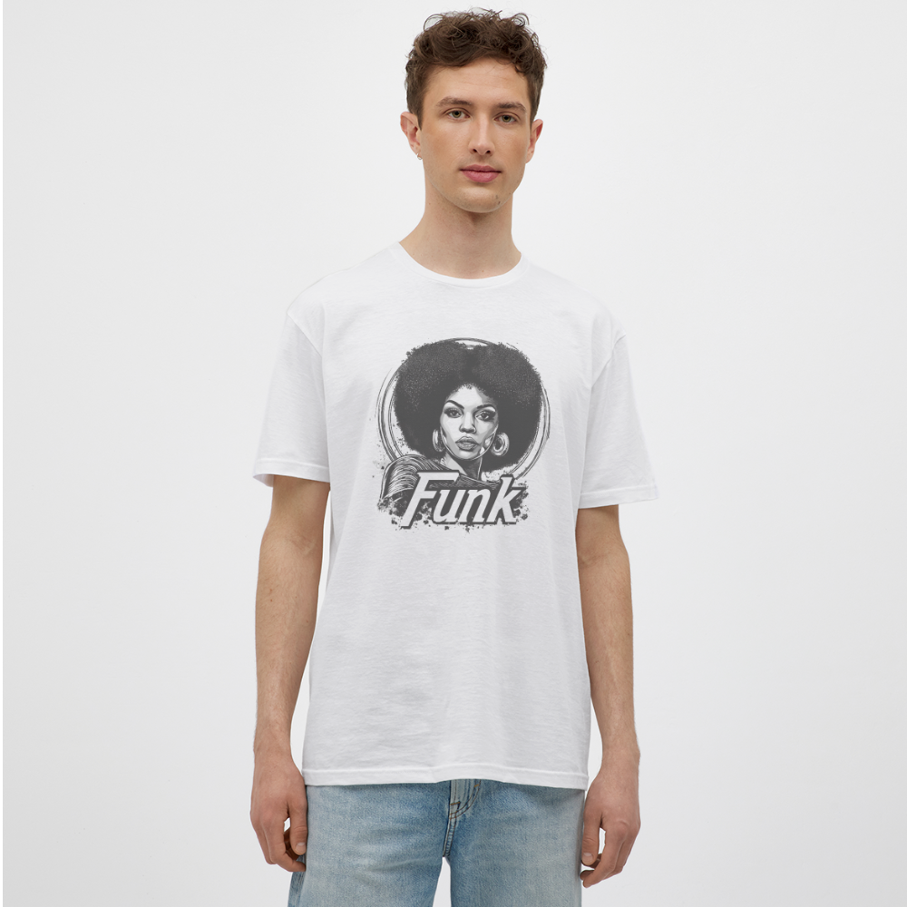 Funk Queen: Power in Motion, T-shirt herr - vit