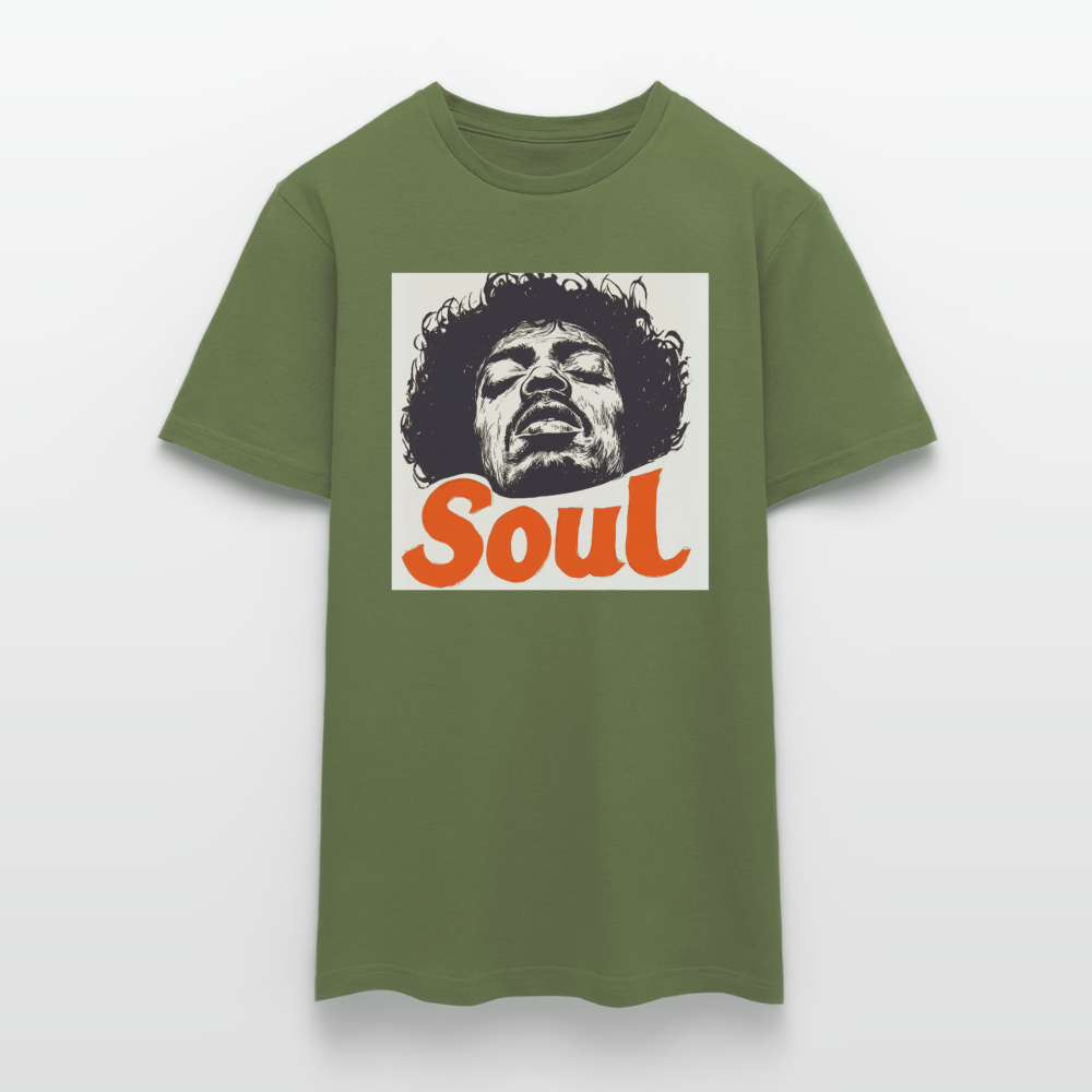 Kärlek, frihet och rättvisa, T-shirt herr - Militärgrön