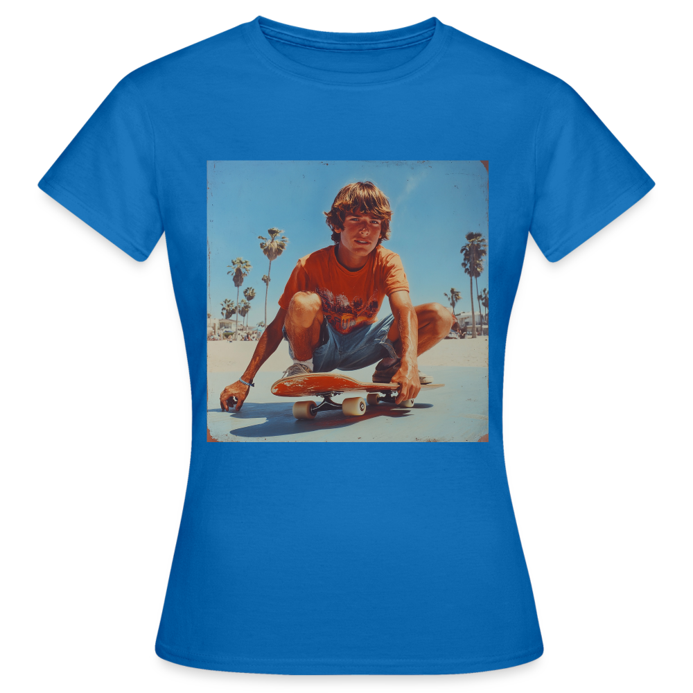 Sunset Vibes, 70s Style, T-shirt dam - royalblå