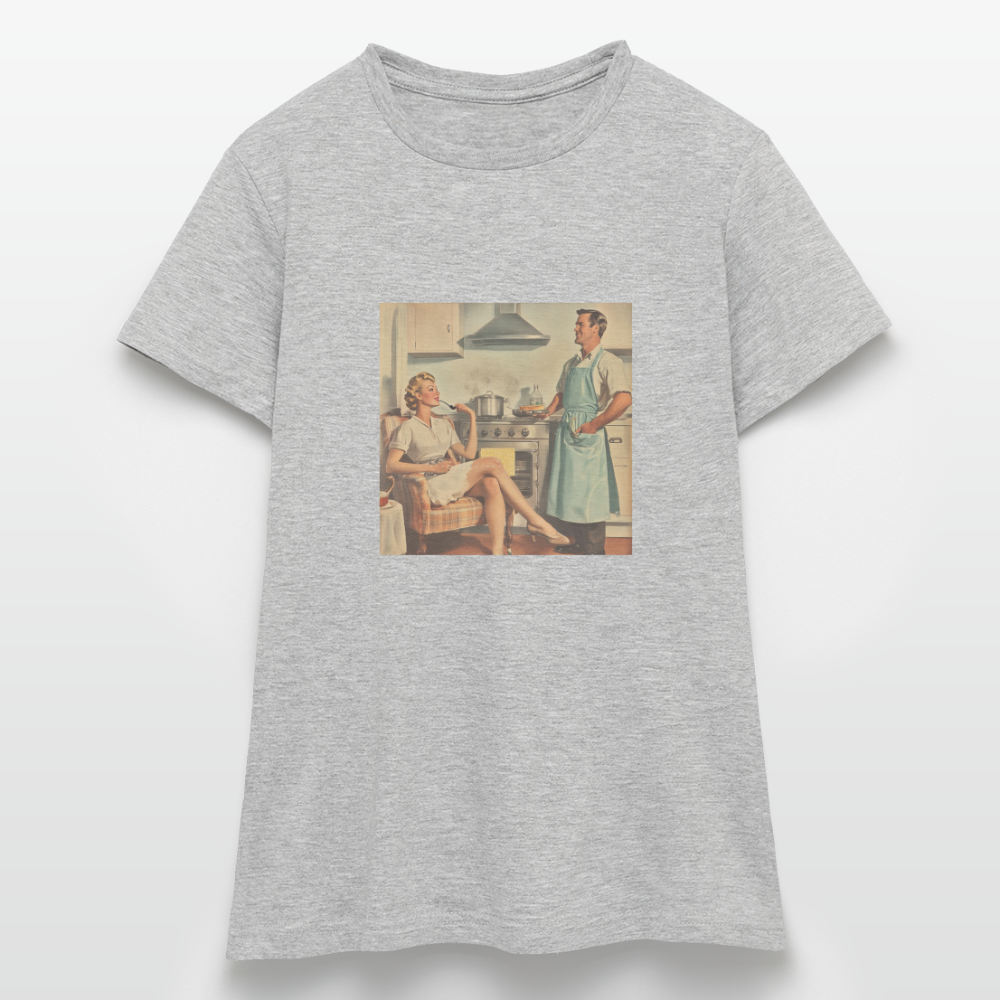 Äta bör man - annars dör man, T-shirt dam - gråmelerad