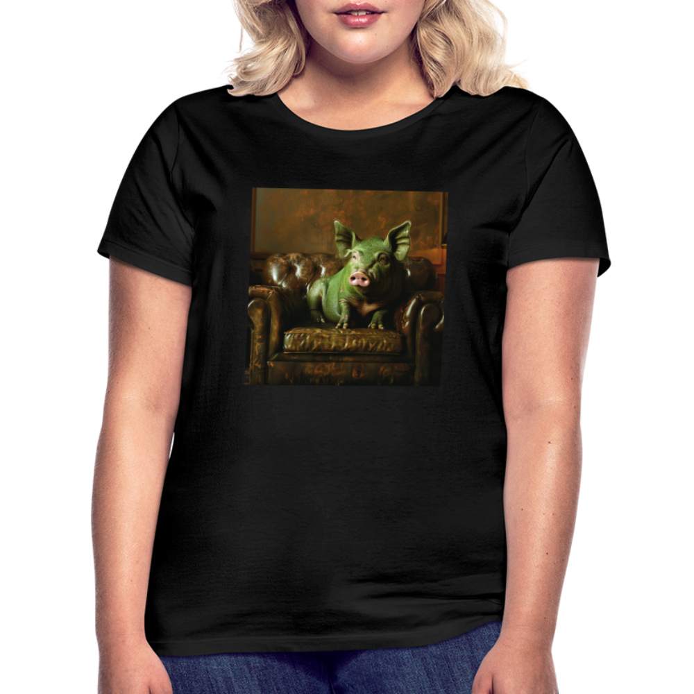 Grön Elegans, T-shirt dam - svart