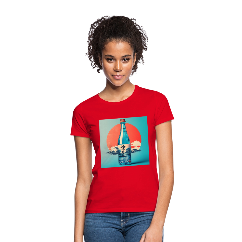 Stillhet i glas, T-shirt dam - röd