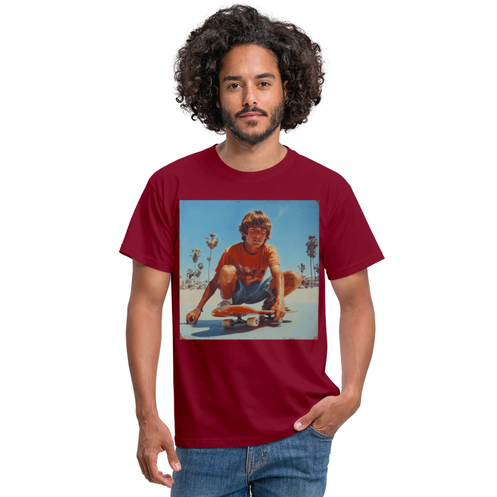 Sunset Vibes, 70s Style, T-shirt herr - tegelröd