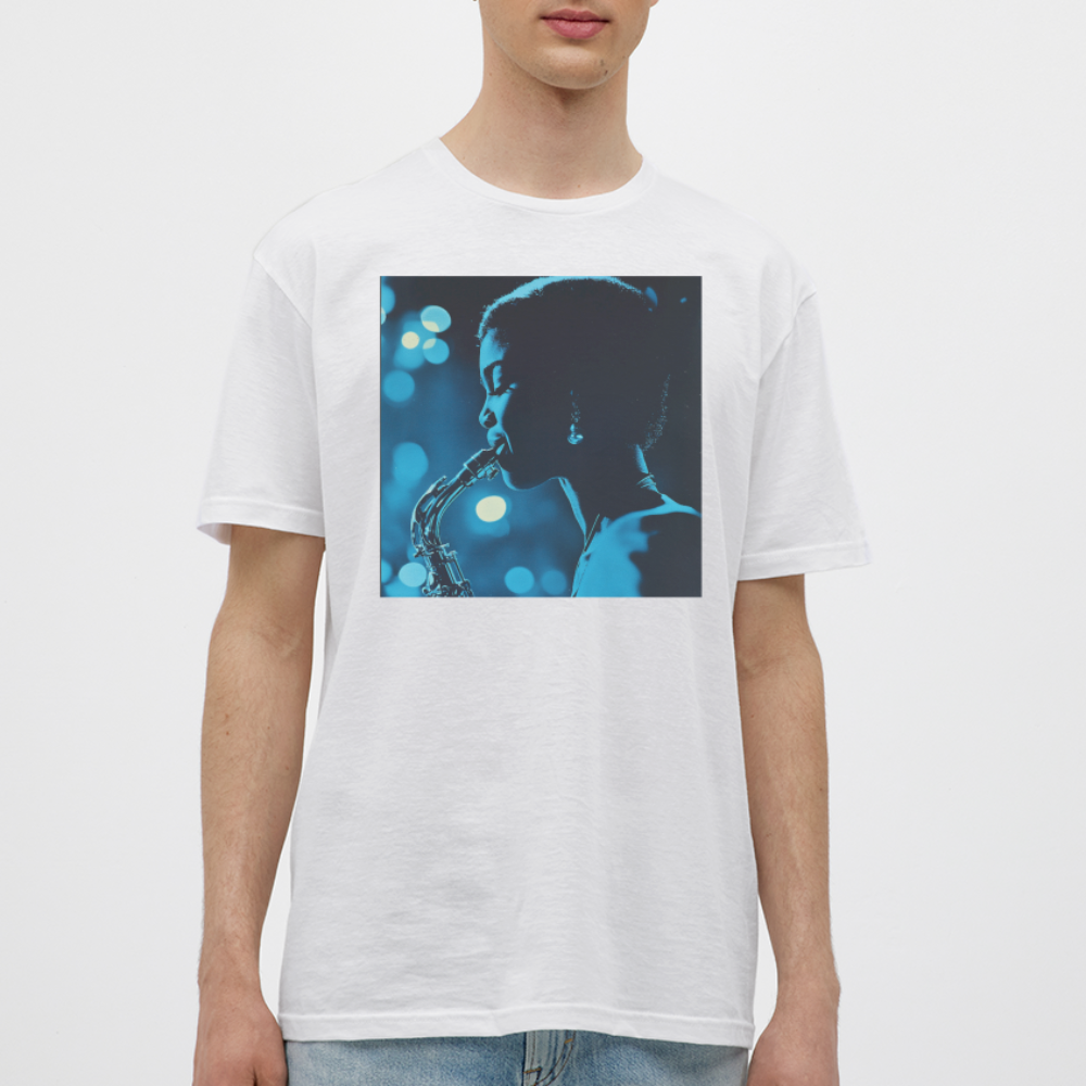 Blå toner i skymningen, T-shirt herr - vit