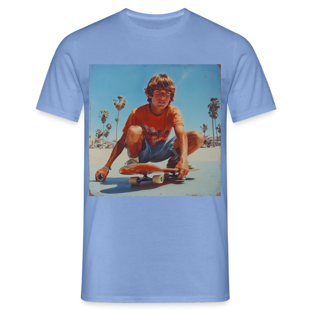 Sunset Vibes, 70s Style, T-shirt herr - carolina blue