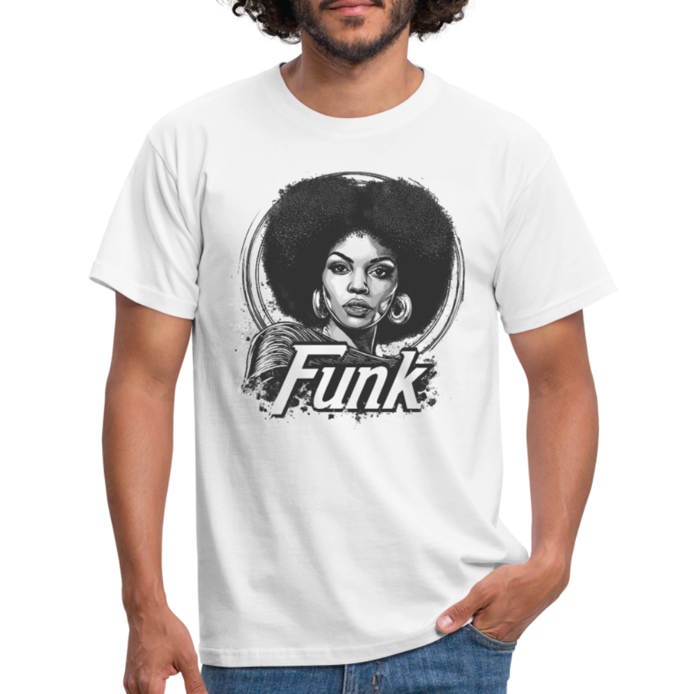 Funk Queen: Power in Motion, T-shirt herr - vit