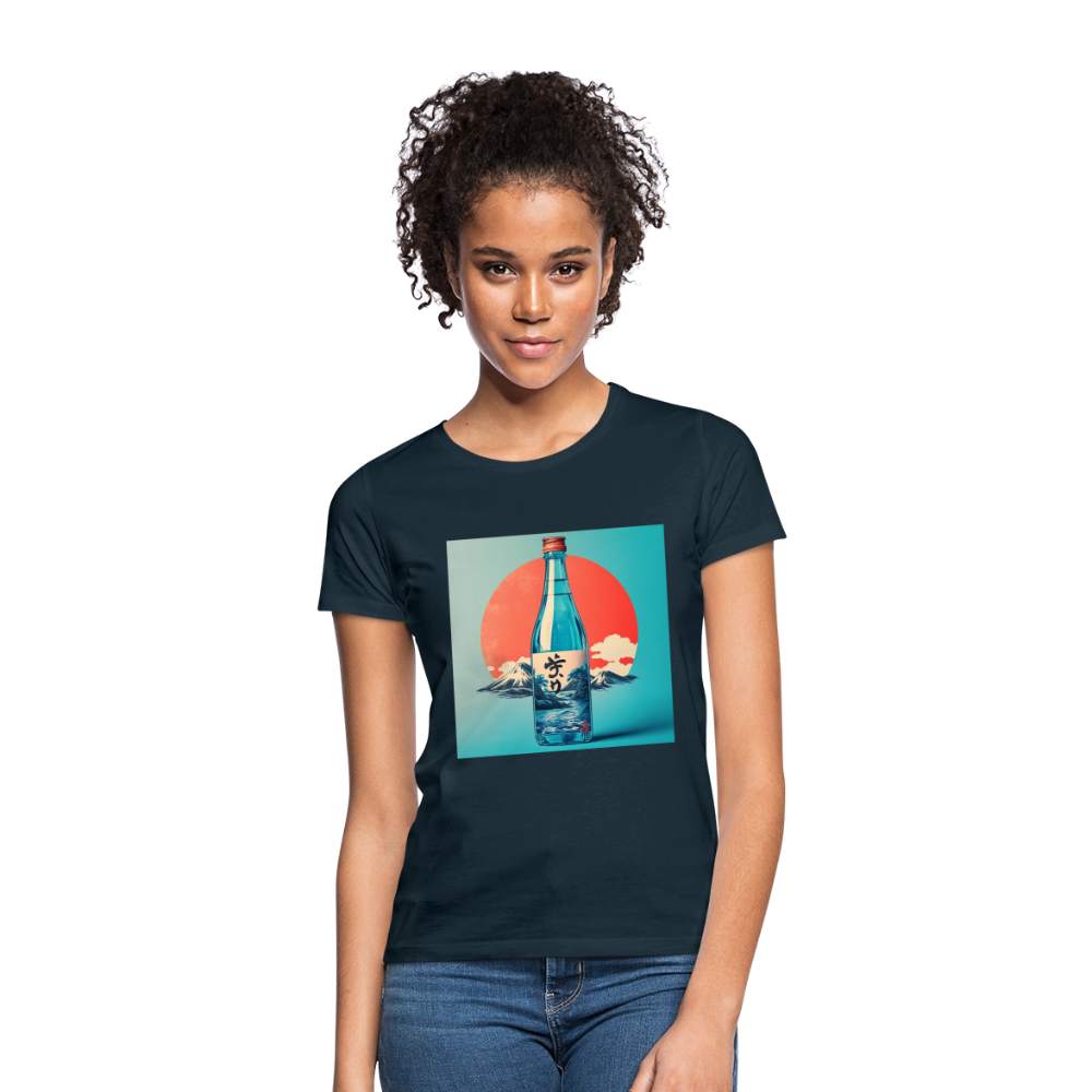 Stillhet i glas, T-shirt dam - marinblå