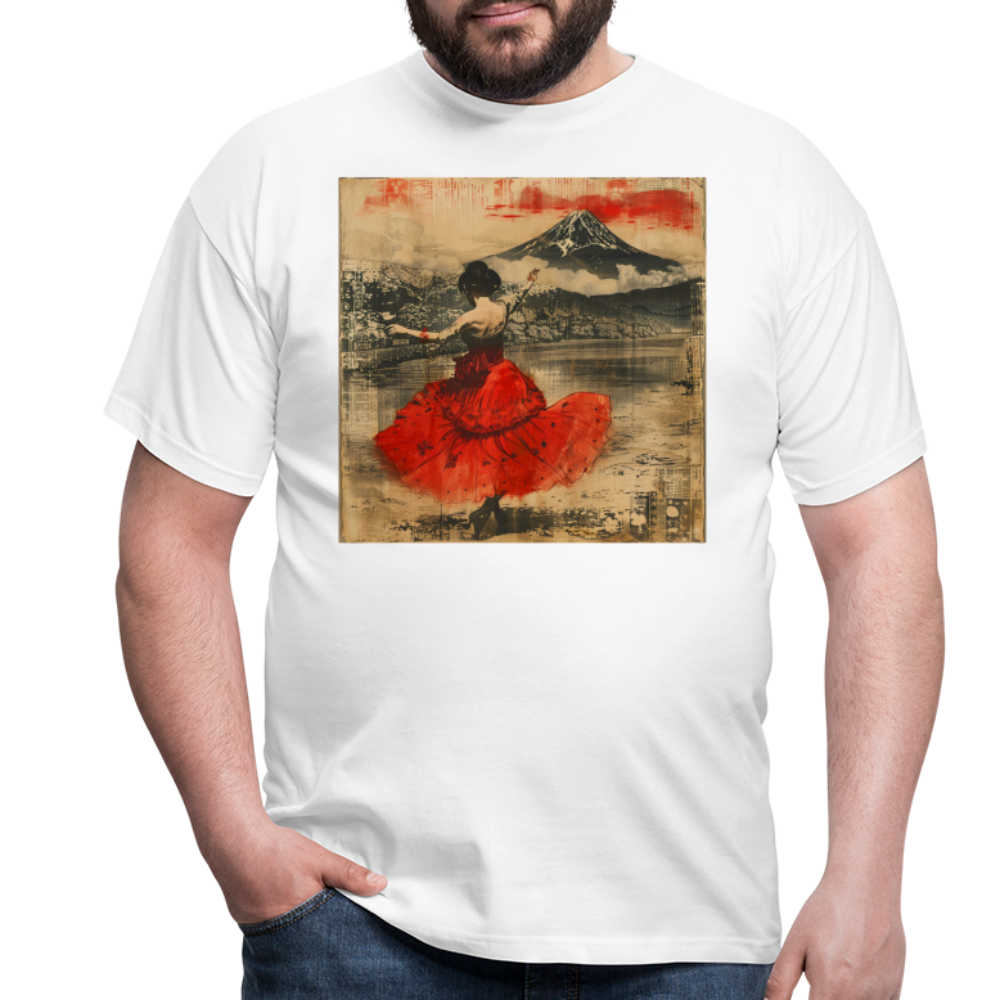 Flamenco i Solens Land, T-shirt herr - vit