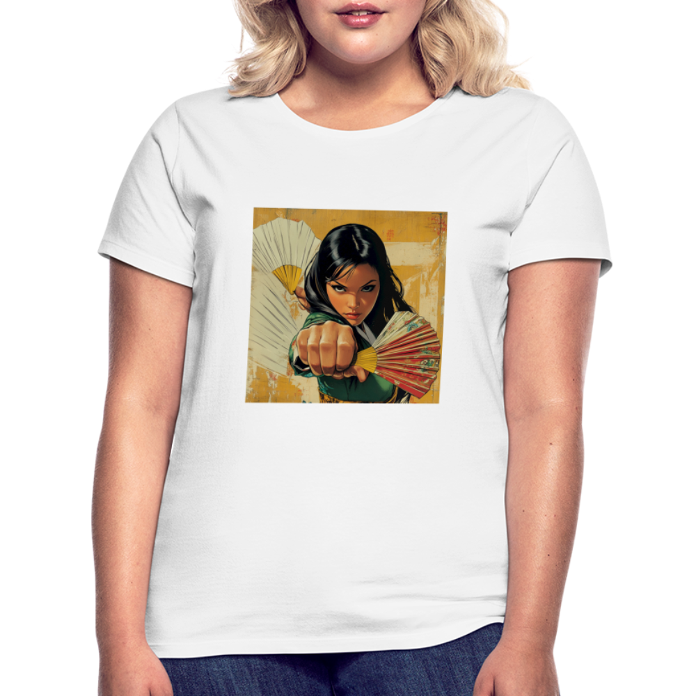 Blå Lotus , T-shirt dam - vit