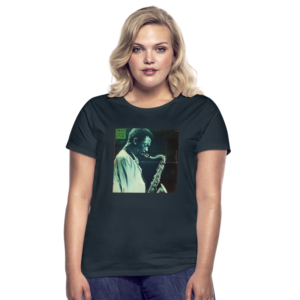 Gåtfull figur i jazzens underground, T-shirt dam - marinblå