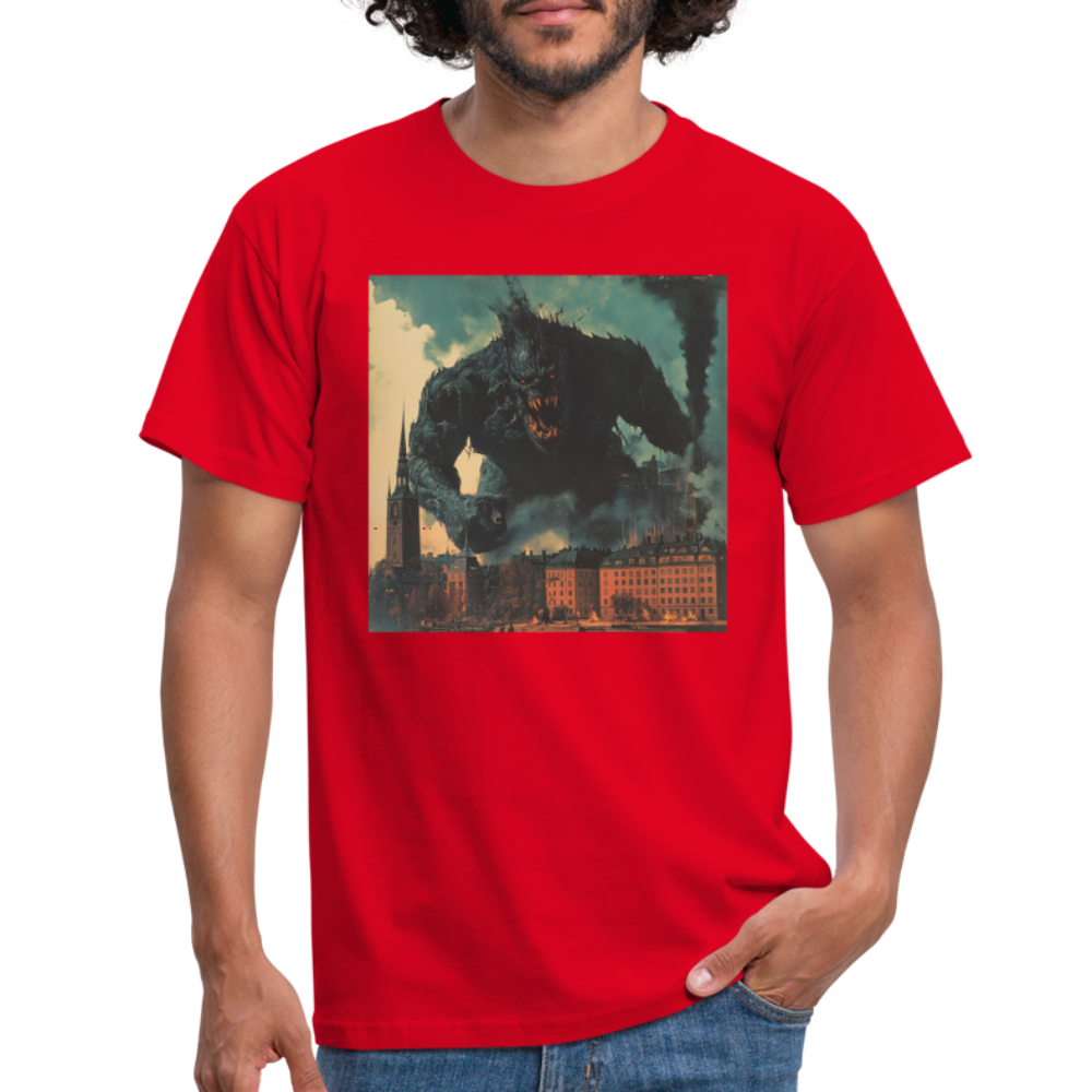 Helvetesstorm över Staden, T-shirt herr - röd
