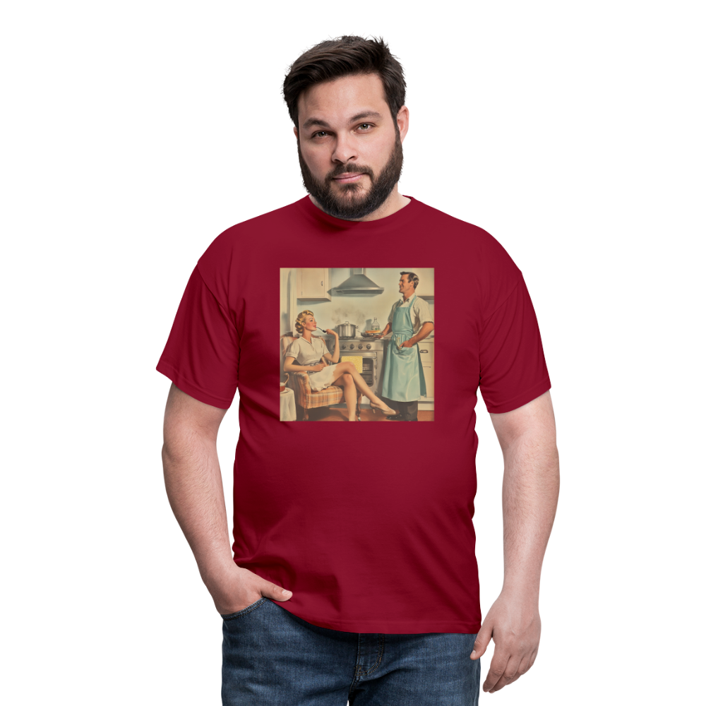Äta bör man - annars dör man, T-shirt herr - tegelröd
