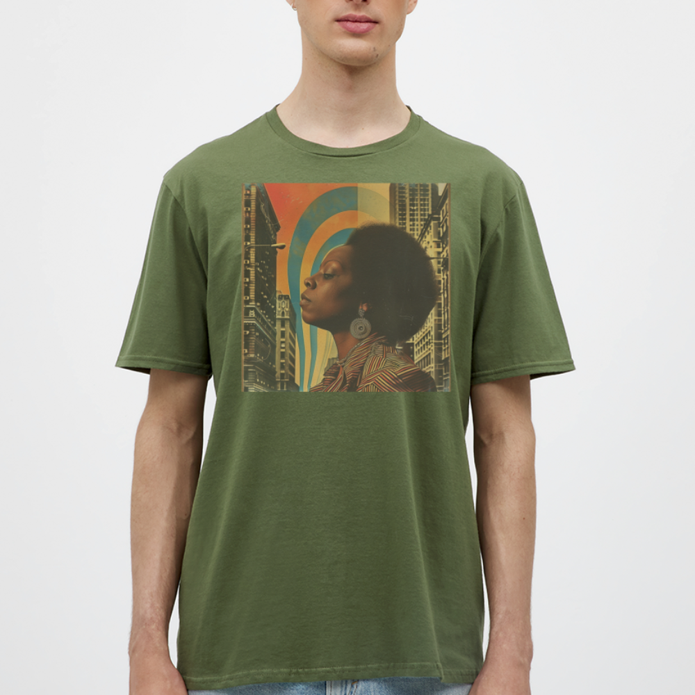 Jazz in the Moonlight, T-shirt herr - Militärgrön