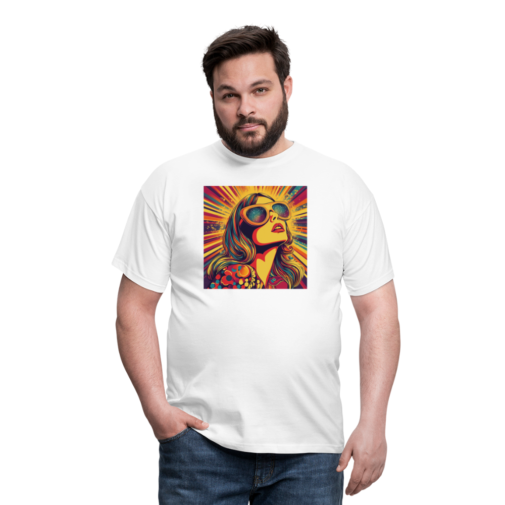 Disco Fever, T-shirt herr - vit