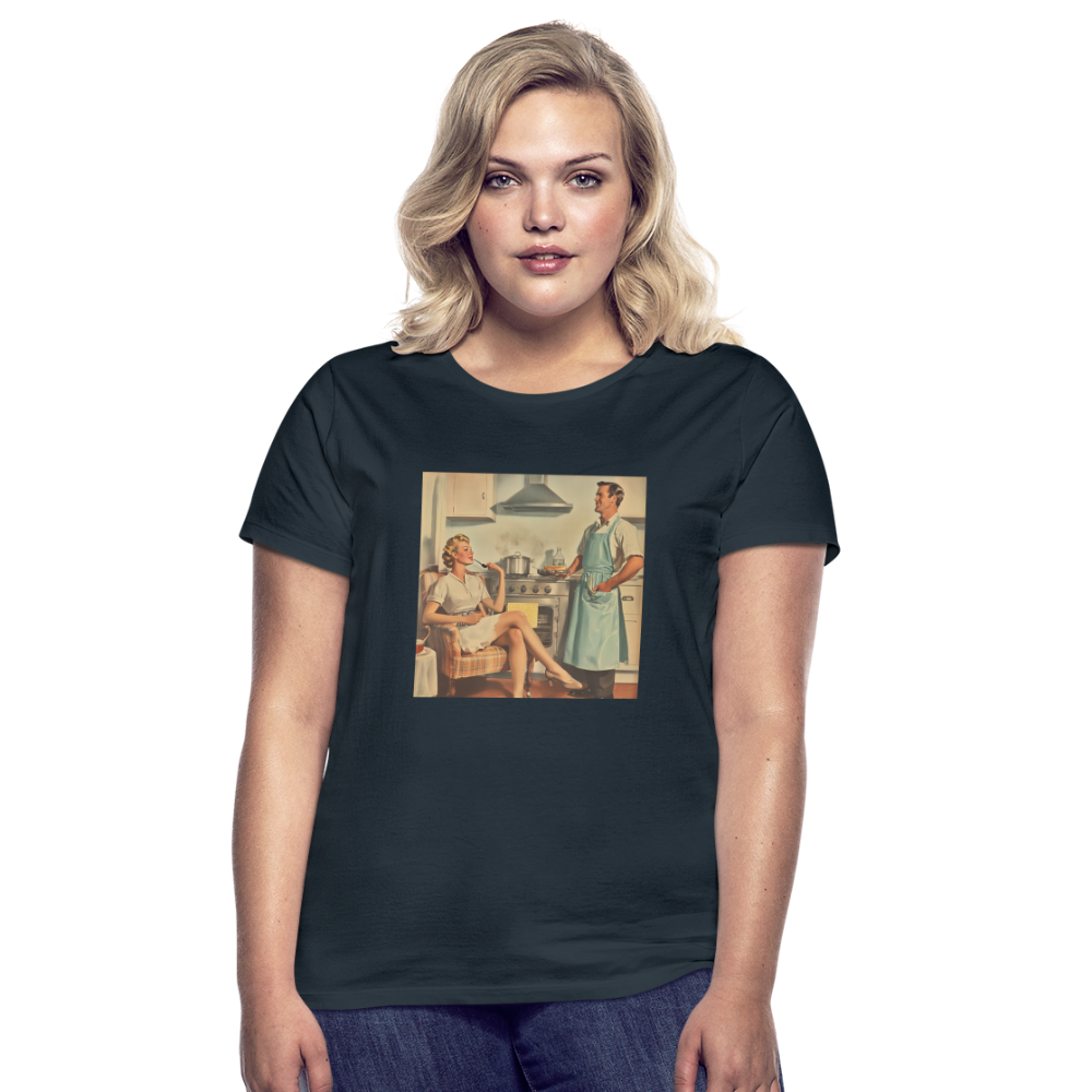 Äta bör man - annars dör man, T-shirt dam - marinblå