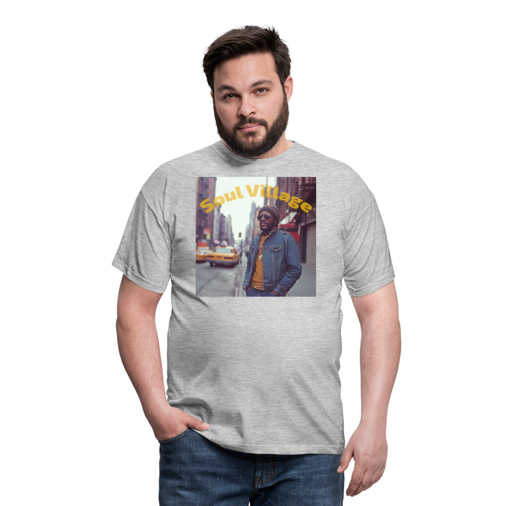 Soul Village, T-shirt herr - gråmelerad