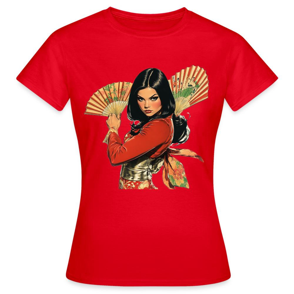 Dansen med Solfjädrar: Vindens krigare, T-shirt dam - röd