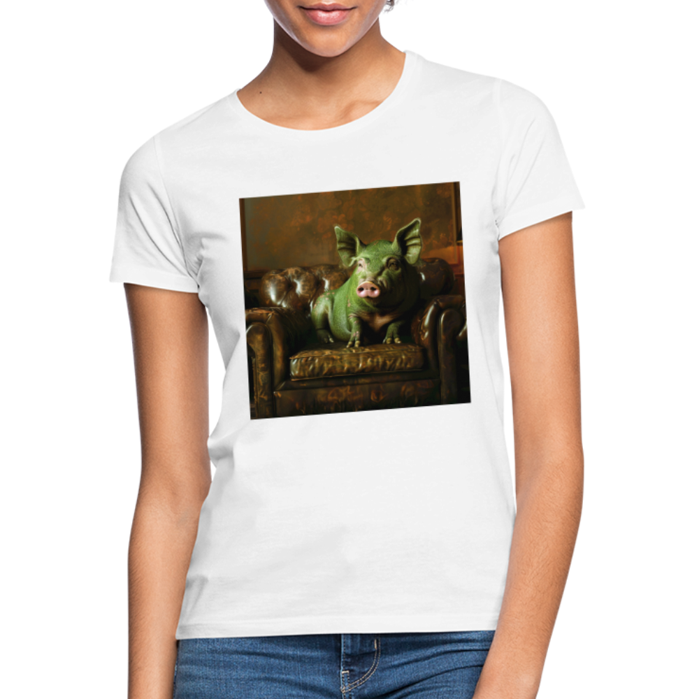 Grön Elegans, T-shirt dam - vit