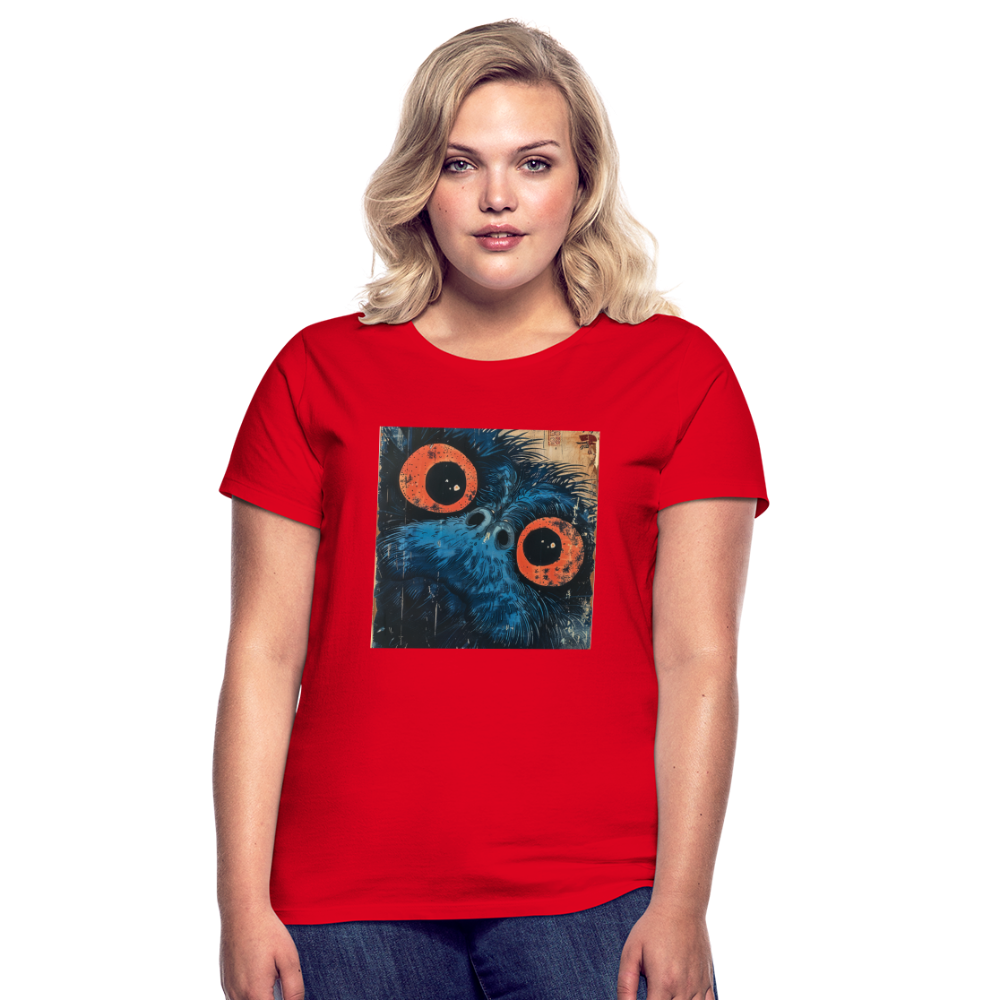 Den blå vännen, T-shirt dam - röd